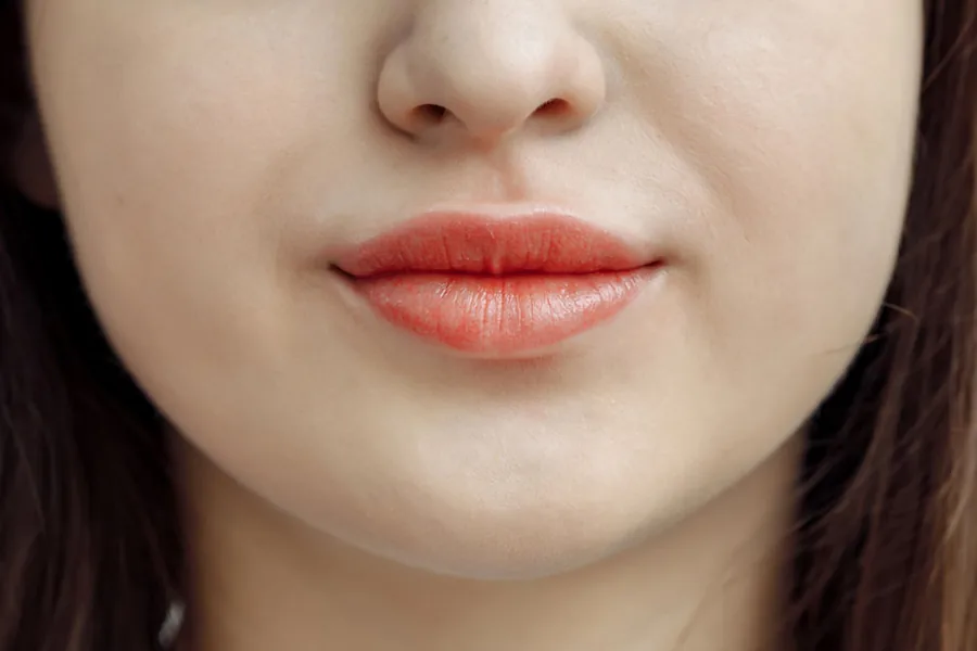 Even, warmer lip colour after lip blush