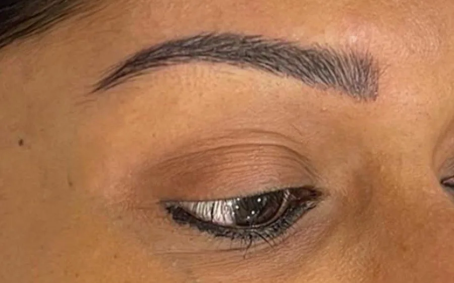 The same brows healed six weeks after microblading