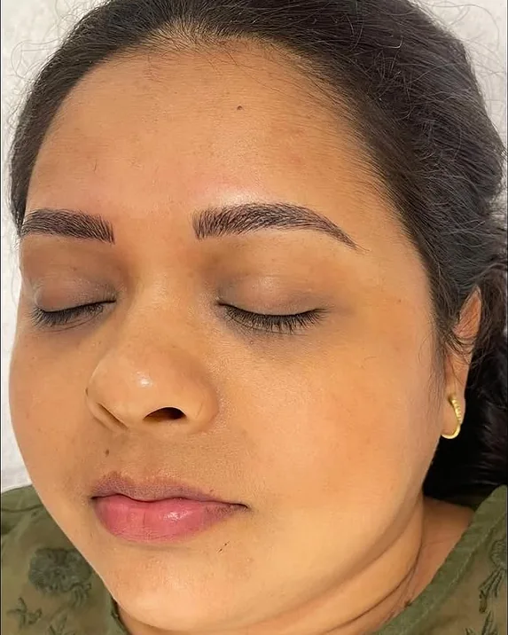 Ombre powder brow result, healed